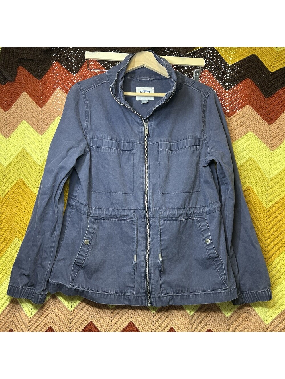 Old Navy Women's Medium Black Full Zip Long Sleeve Utility Field Jacket